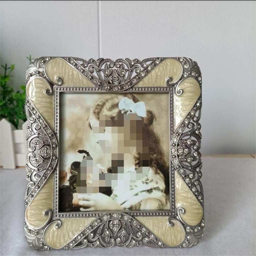 Ramka na zdjęcia w stylu vintage, Metalowa ramka na zdjęcia w stylu retro 4 cale komputer stacjonarny i ścianę(E)