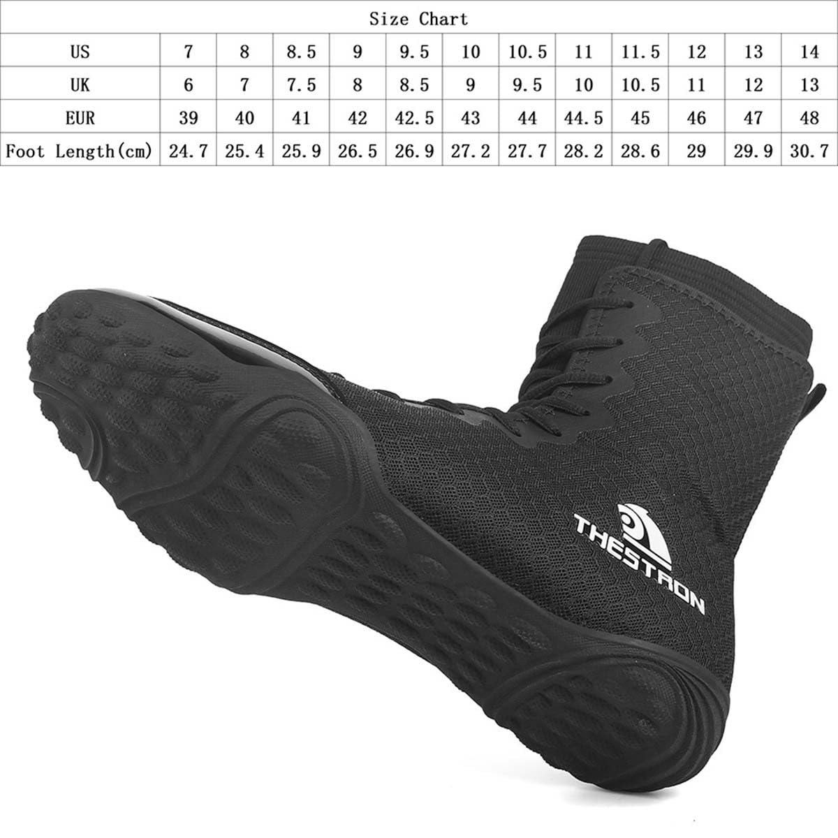 SDEQA Zapatillas Boxeo Hombre, Zapatos de Entrenamiento Lucha Libre Respirable Antideslizante,Ligero para Deportes,Combate,Wrestling,Fitness,Marciales