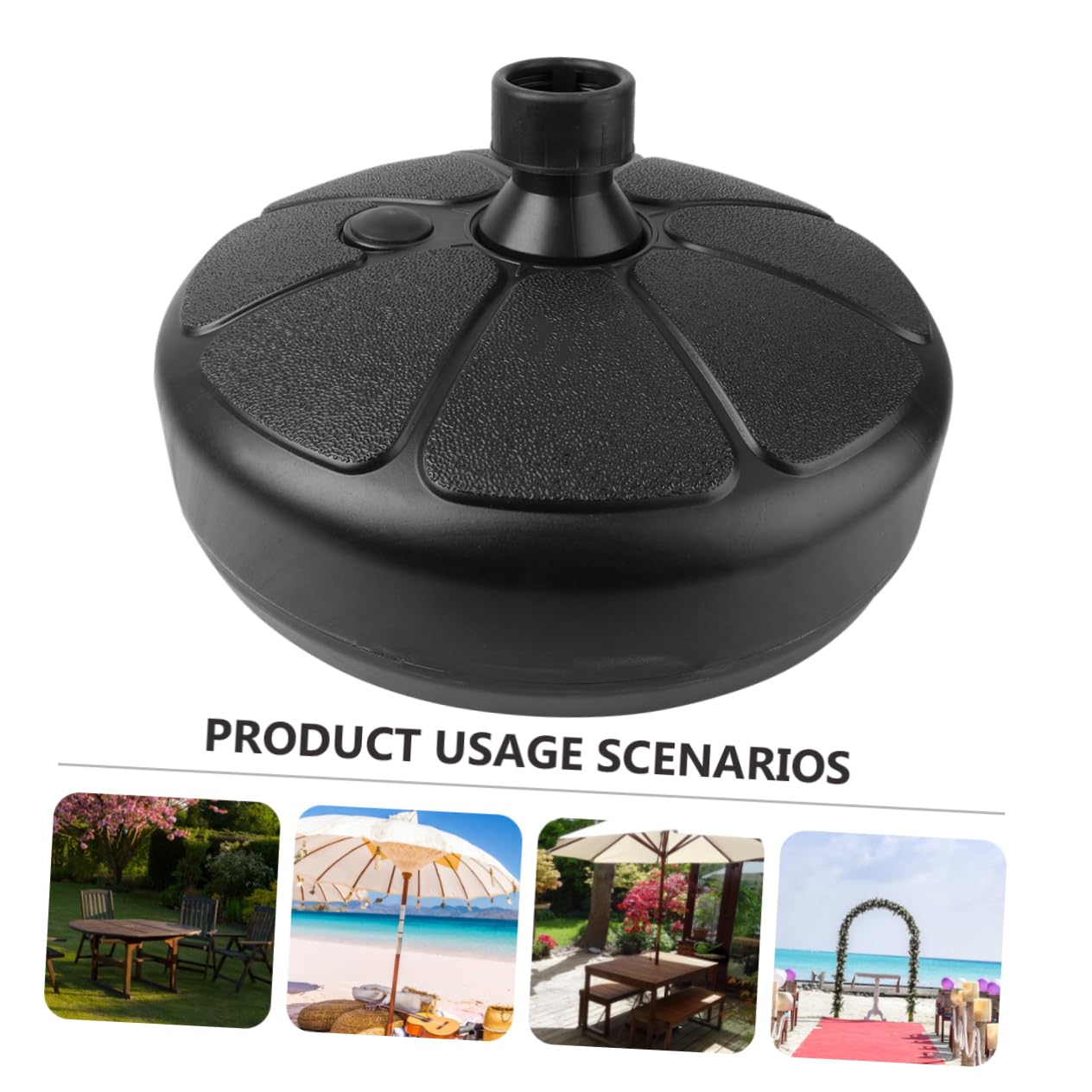 YARNOW Support de Parasol Extérieur Noir en Plastique, Base Étanche