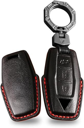 Miniatura 8 de ontto Funda de piel con 3 botones para llaves de automóvil para Mitsubishi Outlander 2022 2023, accesorios para llavero remoto inteligente, funda