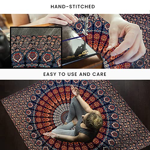 Fabqual Wall Tapestry For Bedroom Aesthetic Tapestry Hippie Boho Tapestry Indie Tapestry Bohemian Mandala Tapestry Cool Spiritual Trippy Large Tapestry Wall Hanging Orange Tapestry Twin (54X72 In) #TOP3