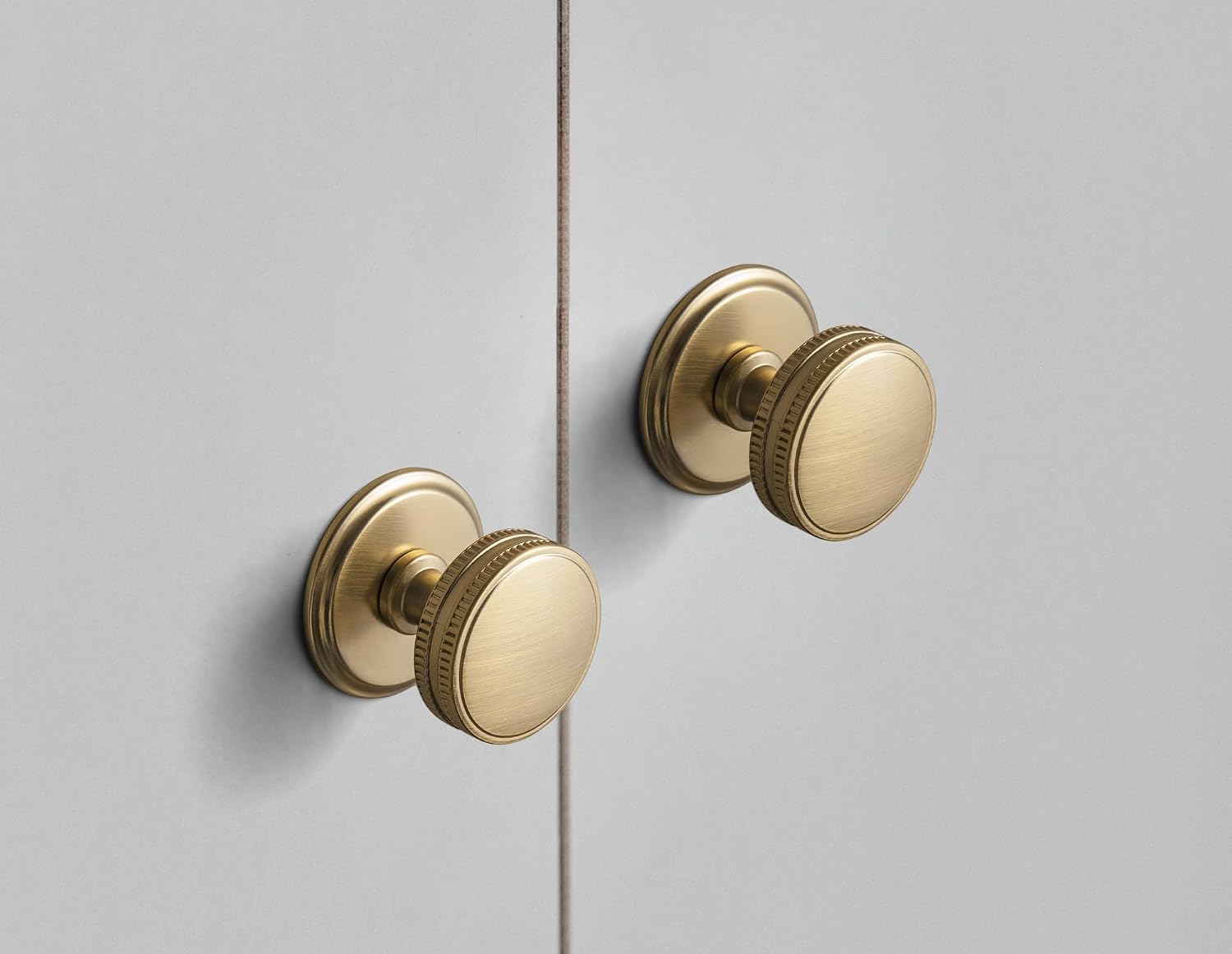 Goo-Ki 6 Pack Cabinet Knobs with Spacer Champagne Bronze Drawer Knobs with Backplate - Single Hole Bar Cabinet Pulls Dresser Handles Zinc Alloy Kitchen Hardware