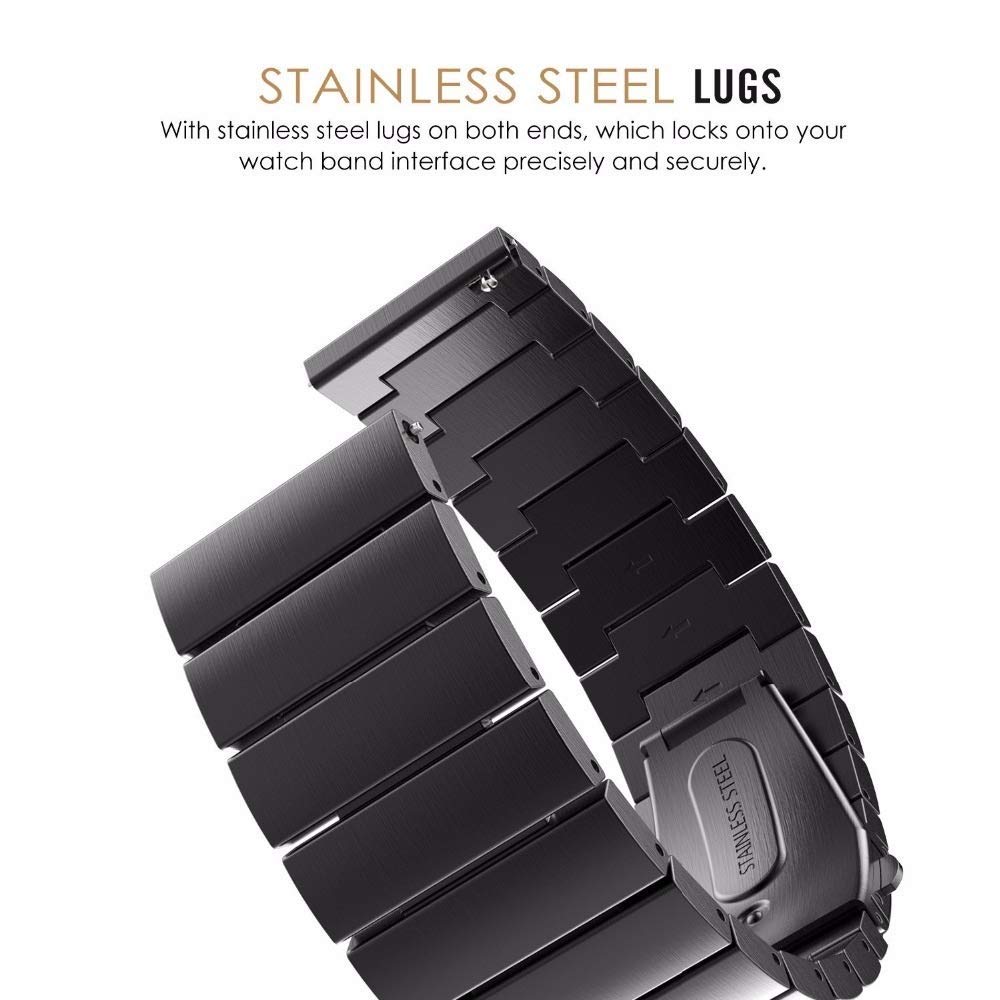 Bracelet de Rechange en Acier Inoxydable de Bracelet en Acier Inoxydable de 20 mm 22 mm 22 mm pour Gear S2 Classic S3 Galaxy
