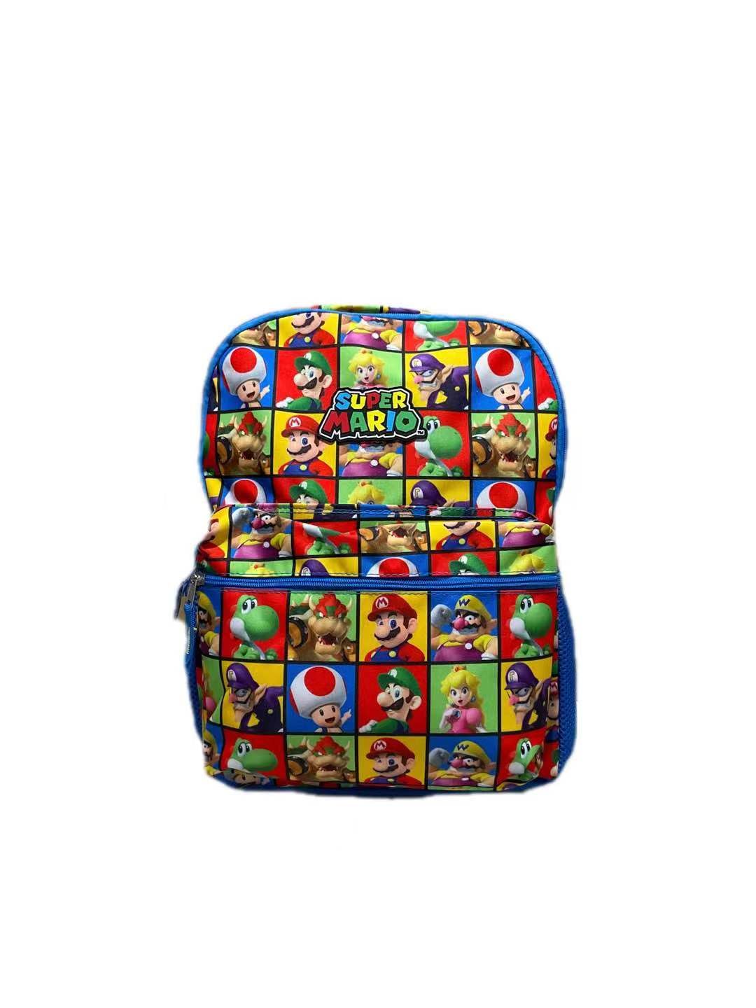 AI ACCESSORY INNOVATIONS Sonic The Hedgehog 16 inch Character Print Backpack, Super Mario Blue, L, Character Print Backpack
