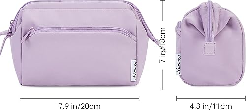 Miniatura 6 de Narwey Bolsa de maquillaje para mujer, bolsa de maquillaje de gran apertura, bolsa de cosméticos de viaje, bolsa organizadora de artículos de