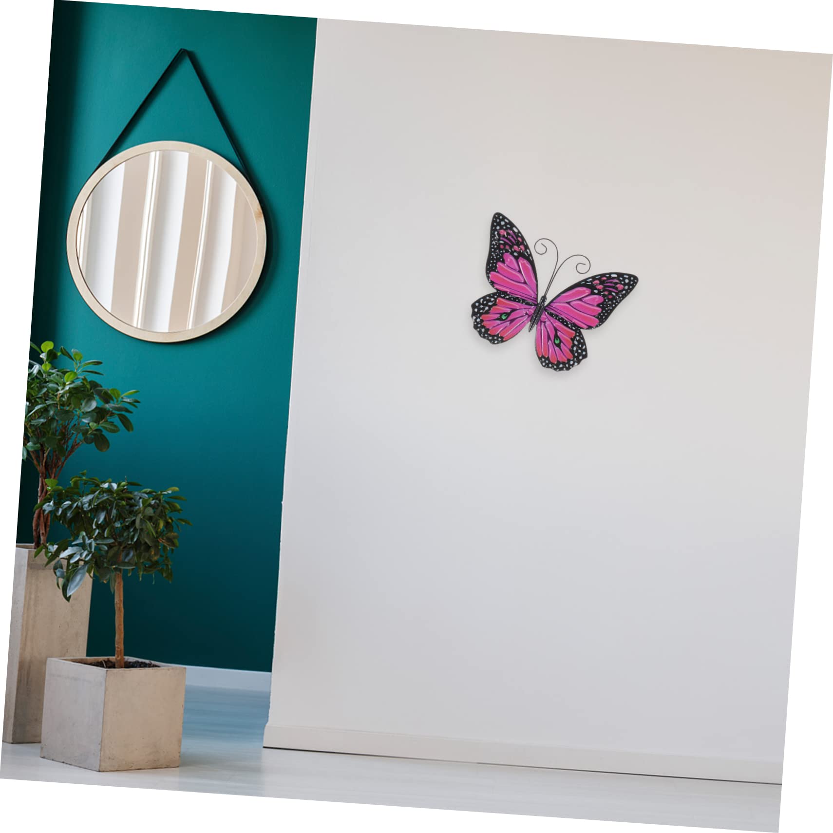POPETPOP Decorazione Da Parete Farfalla In Ferro - Scultura Artistica Per Esterni E Interni, Colore Blu Navy, Realistica, Per Giardino E Camera - 2