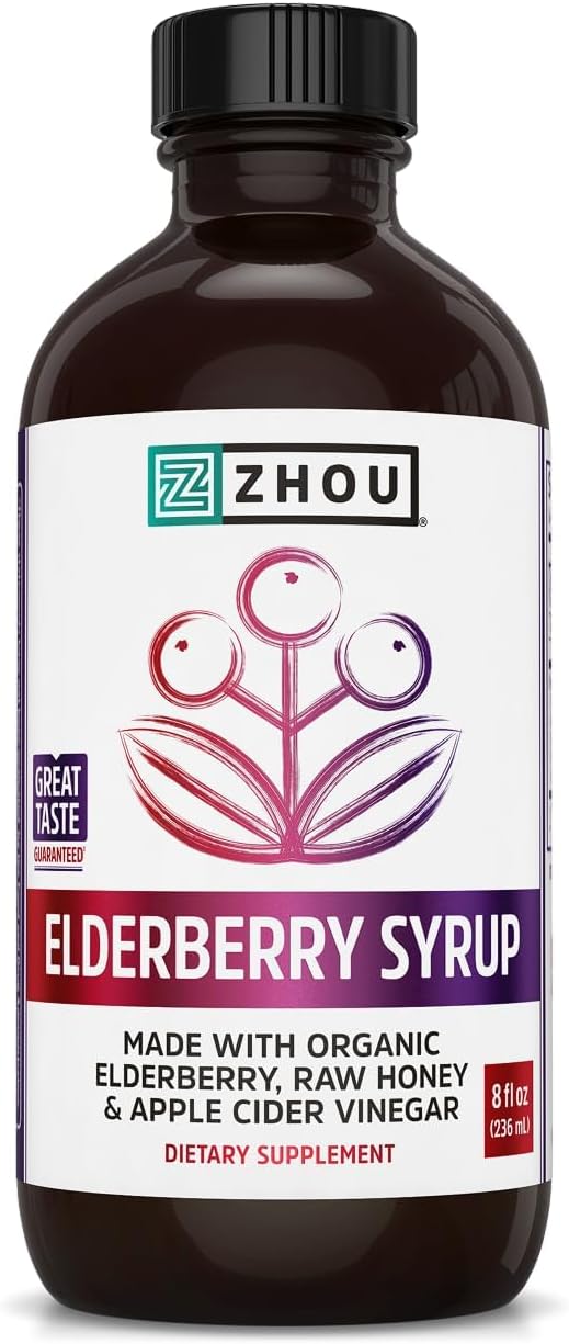 Nutrition Elderberry Syrup, Immune System Booster with Organic Elderberry Syrup, Raw Honey Apple Cider Vinegar, 8 fl oz | Organic Black Elderbery Syrup for Adults, Immune Support Elixir with Apple Cider Vinegar, Echinacea Tincture
