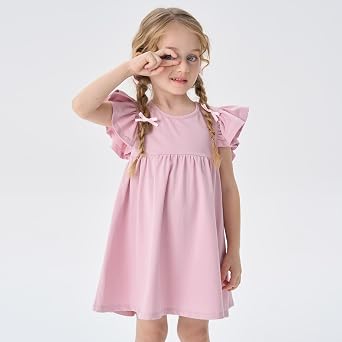 pureborn Toddler Baby Girls Dress Sleeveless Soild Dresses 1-6 Years