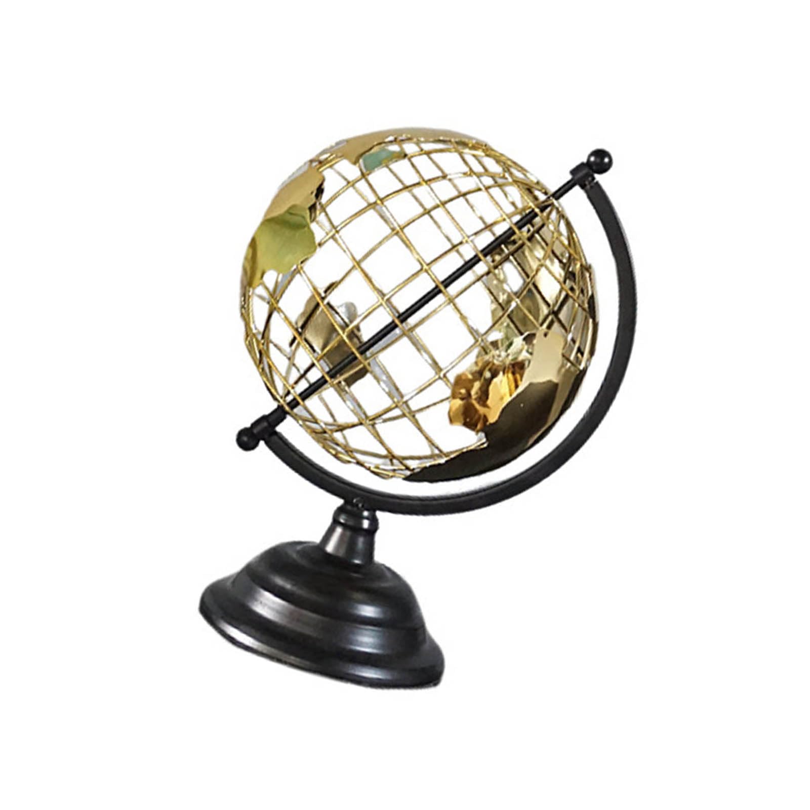 Earth Sphere With Gold Trim And Exposeds Wire Detailing World Globes Iron Decoration
