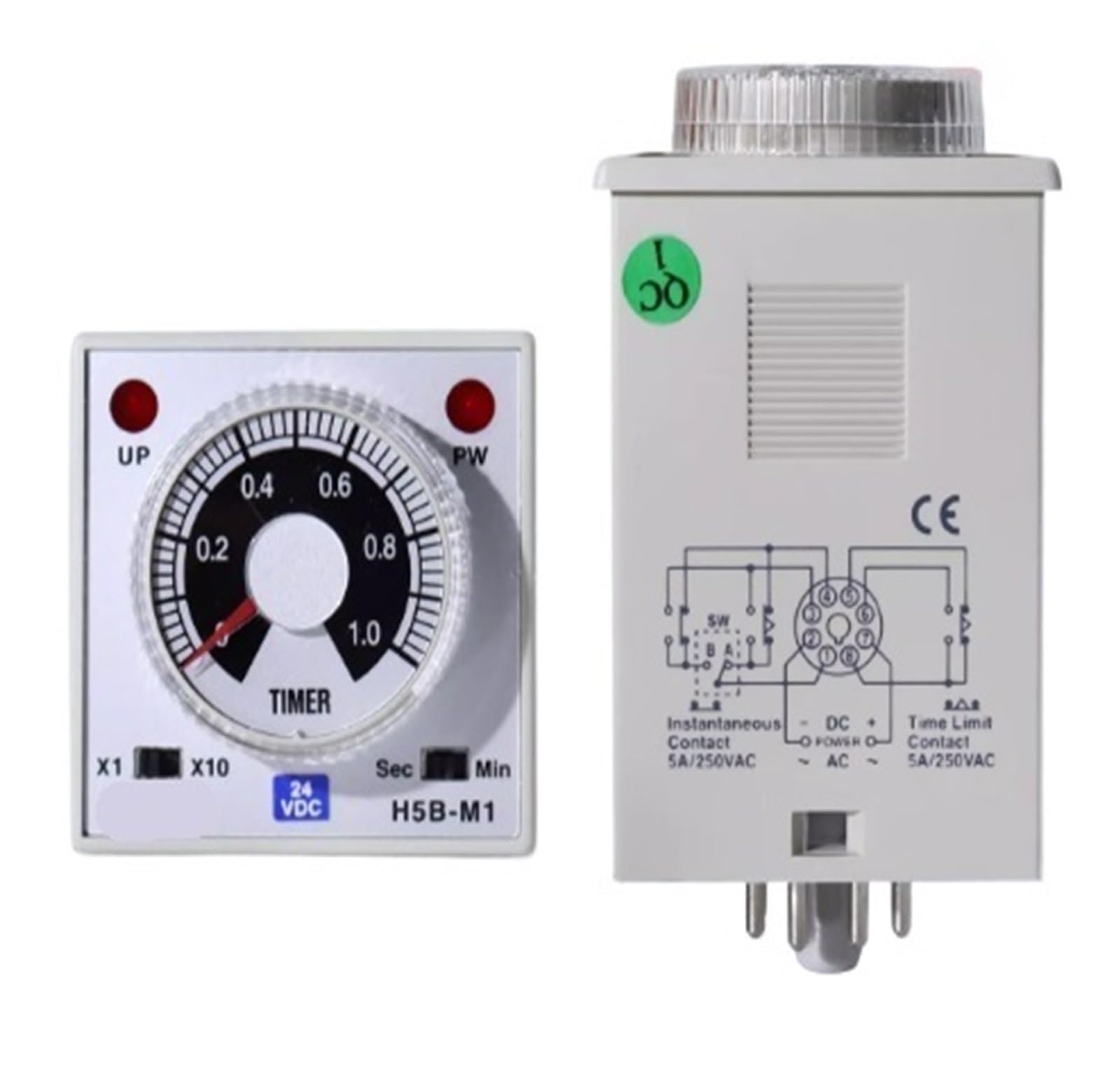 YMUGUEGH 1pcs H5B-M1 M3 M6-24VDC H5B-M1 M3 M6-220V Time Relay Timer Switch(H5B-M6-220V)