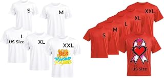 Joyclub Bundle of 5 Pack White Sublimation T Shirts and 5 PCS Unisex Sublimation Blanks Bulk Polyester T Shirts