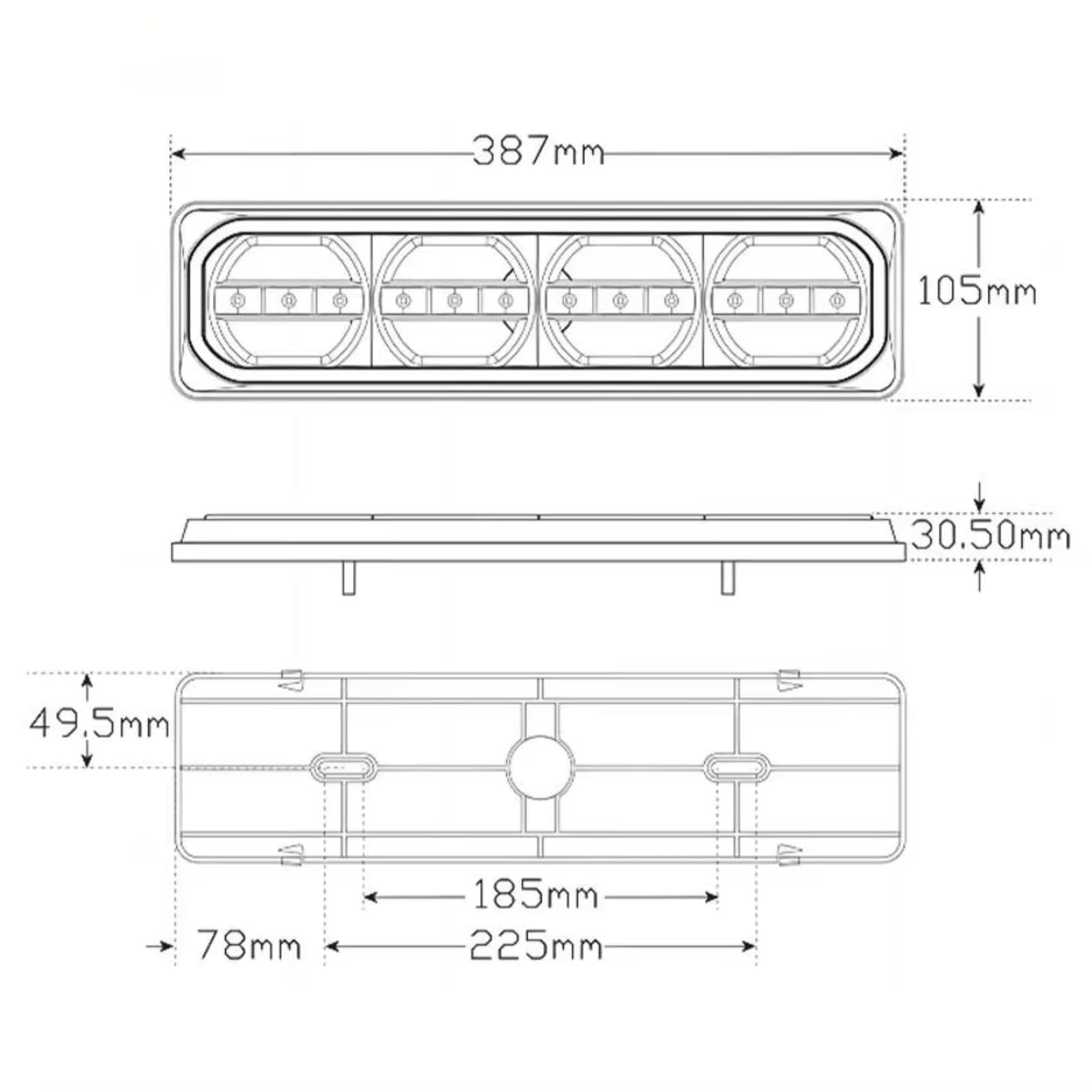 Genérico Montaje Luces Traseras 1 Par Combinación 4 LED
