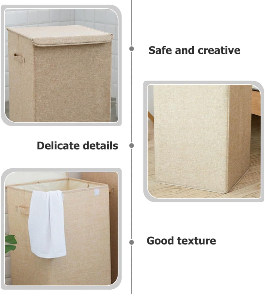 Large Laundry Hamper with Lid Portable Fabric Laundry Basket for Home Use for Cramped and Tight Spaces