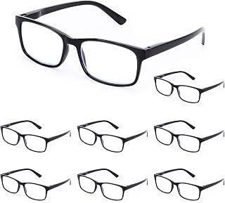 WALMXX 8 Pack Blue Light Blocking Reading Glasses for Men Women - UV400 Protection, Anti-Eyestrain, Lightweight Readers