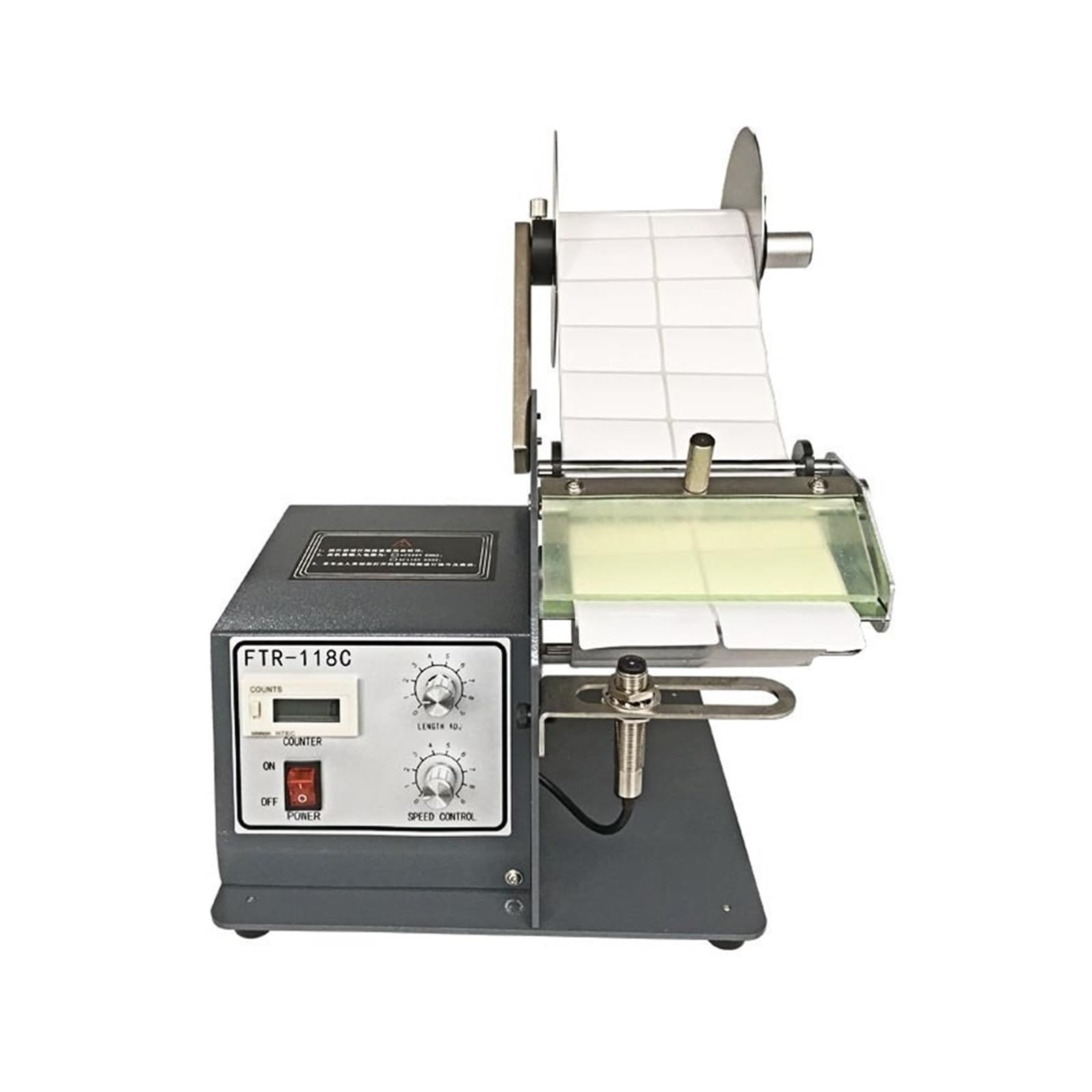 Distributeur automatique d'étiquettes de 120 mm large FTR-118C Machine décapage avec fonction comptage pour le bricolage