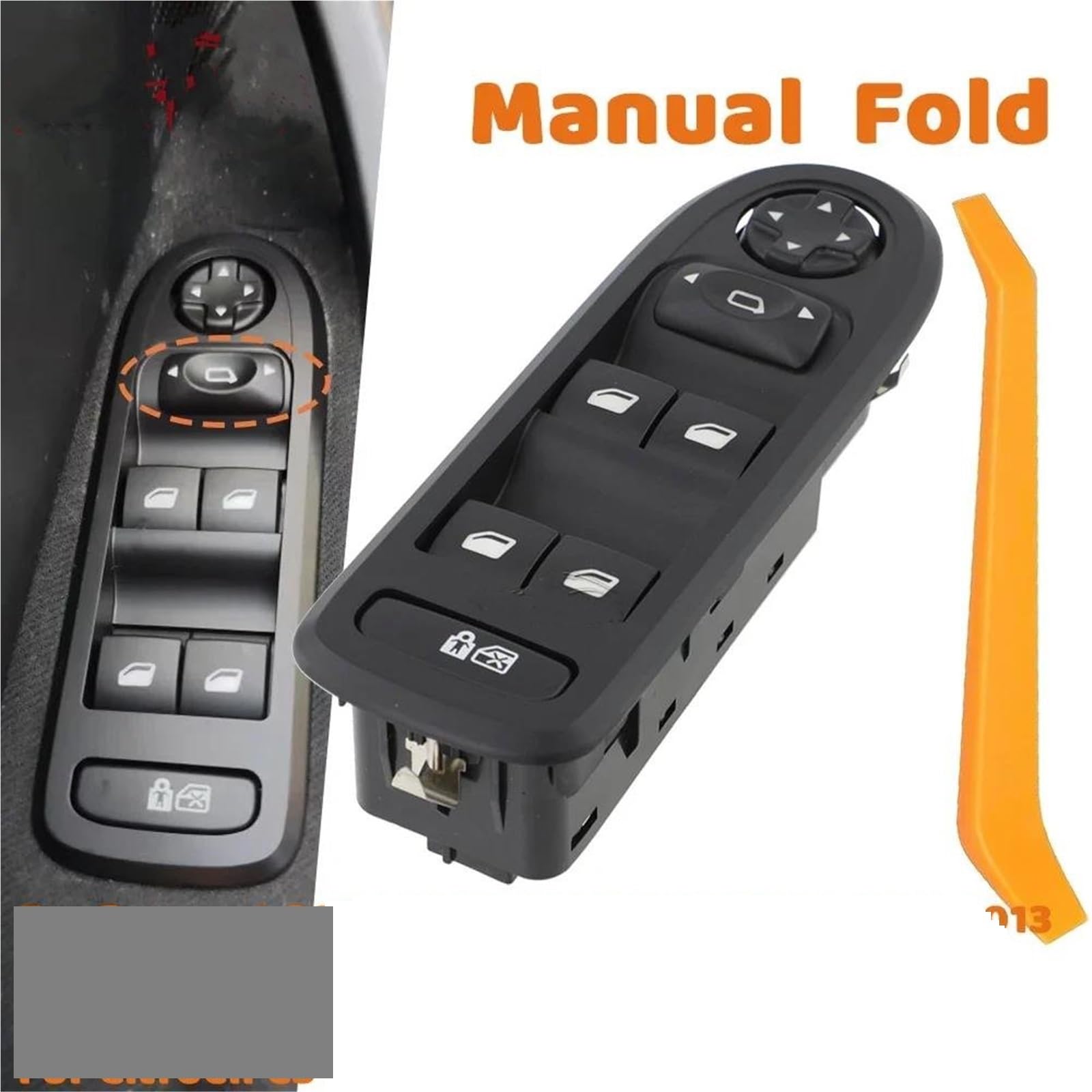 Per Citroen Per C3 2010-2012 Per Fase Per Due Interruttori Controllo Automatico Finestra Elettrica Potenza Mano Sinistra Interruttore Finestrino(Manual Fold)