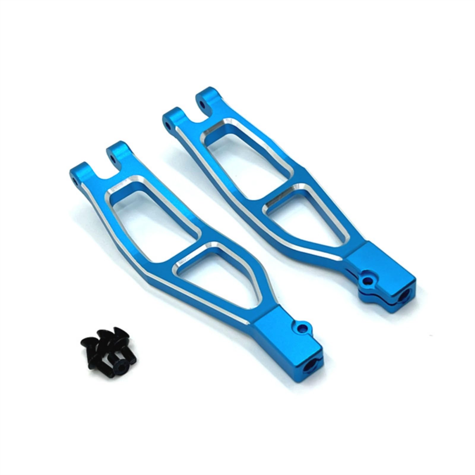 Braccetti Sospensione Anteriori Superiori Anodizzato Braccetti Anteriori Superiori Compatibile di Sospensione con Viti per Automodellismo, Blu Argento