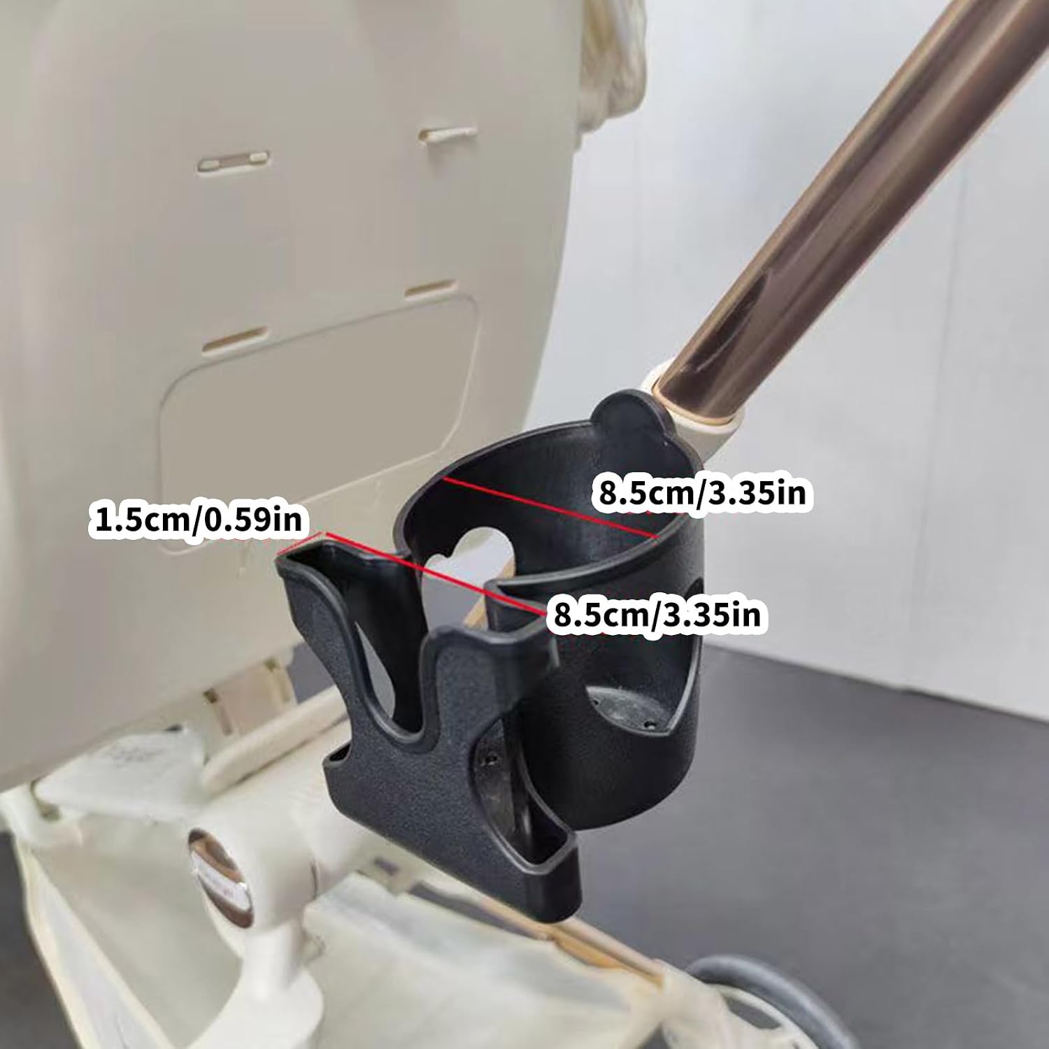 Strollers Attachment with Integrated Cup Holder and Adjustable Phone Mount 2 in 1 Water Bottle Organsier Stand Pushchair Cup Holder image 5