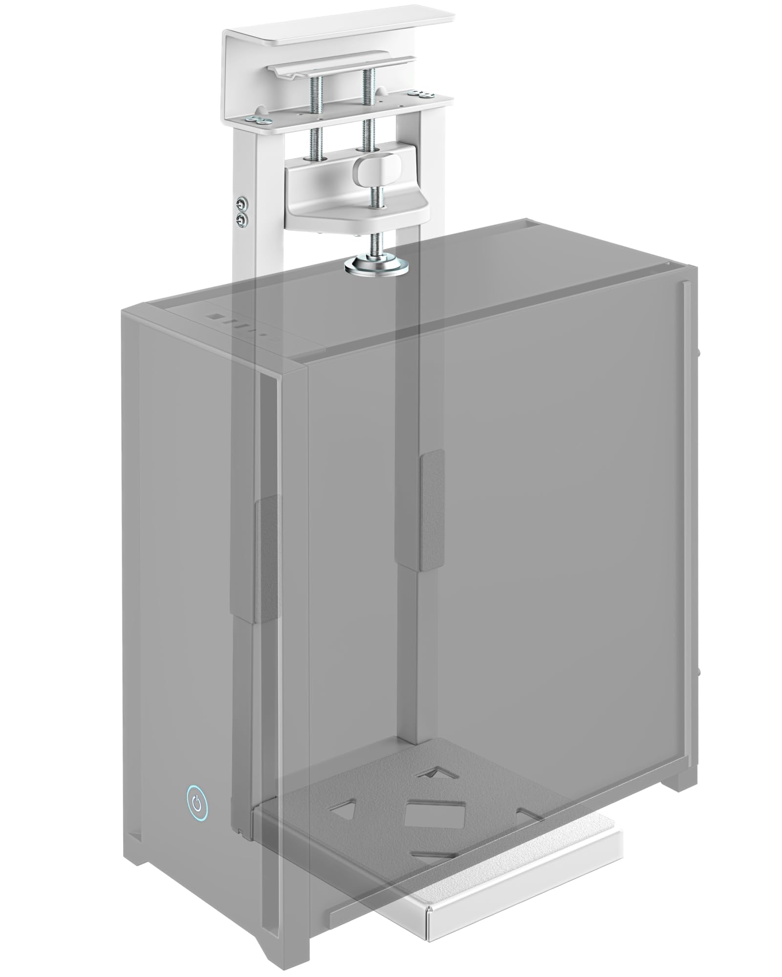 monTEK Supporto per PC da 30 kg, resistente sotto scrivania, montato senza forature, supporto da scrivania regolabile con cuscinetti protettivi, altezza 41 cm - 65 cm, ideale per ufficio, casa, aula