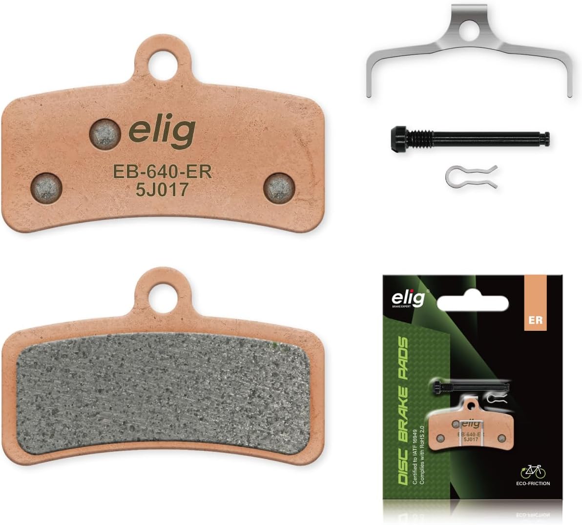 ELIG Bike Disc Brake Pads for Shimano Deore XT M8020, M8120/Saint M810, M820/SLX M7120/XTR M9120/Zee M640/Tektro Orion 4P, Dorado/Trp Quadiem, Slate T4 ｜MTB/eMTB/Downhill