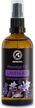Massage Lavender Oil 100ml - 100% Natural Lavender Body Massage Oil - Good Sleep - De-Stress - Calming - Skin Care - Beauty - Body Massage - Soft Relaxing Aroma Oil