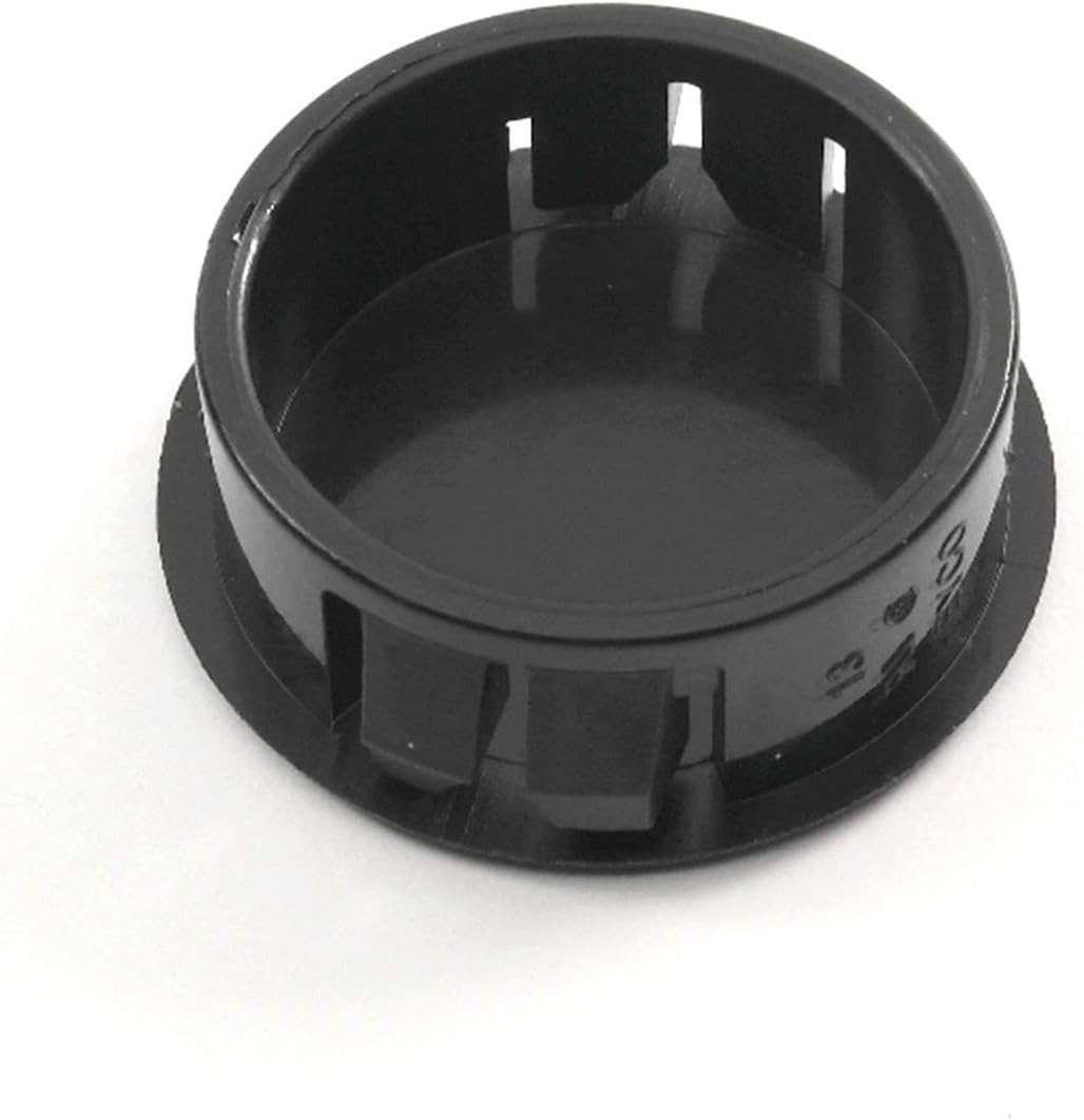 Black Nylon Plugs - Fits 1 1/8" Diameter - Slightly Domed Surface - Durable Nylon Plug Snaps Into Hole with Locking Tabs That Hold in Place (100)