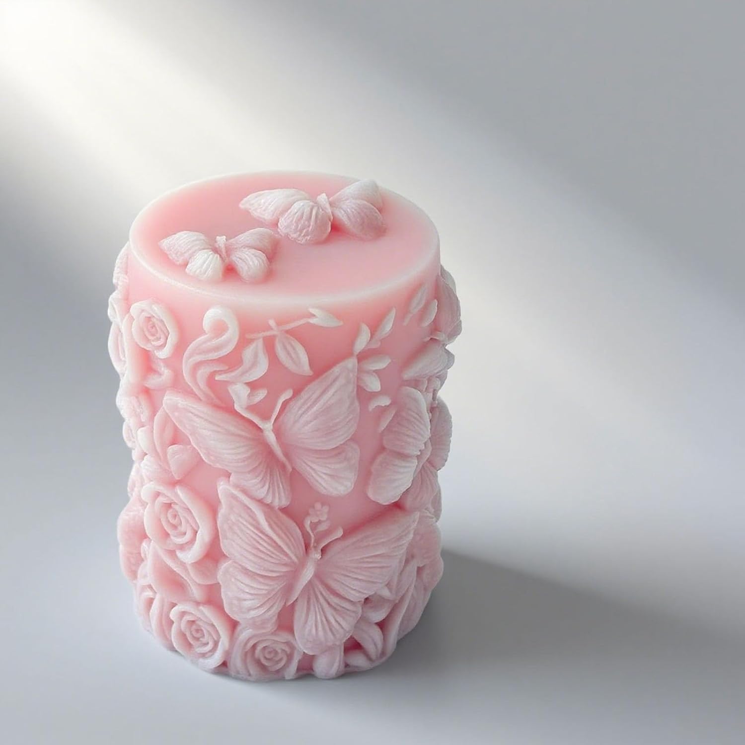 Cylinder with Food Grade Silicone and Detailed Florals Embossing Pattern Florals Making