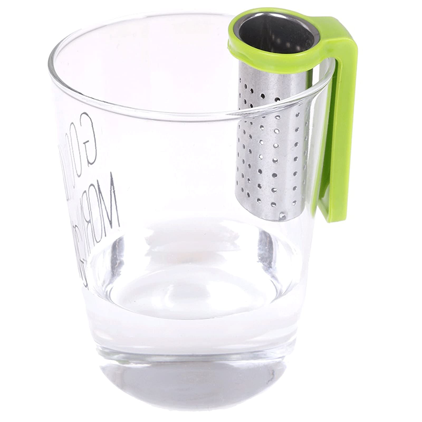 Colino da tè riutilizzabile, in acciaio inox, con manico, infusore per bustine di tè, infusore per uso domestico (rosso)