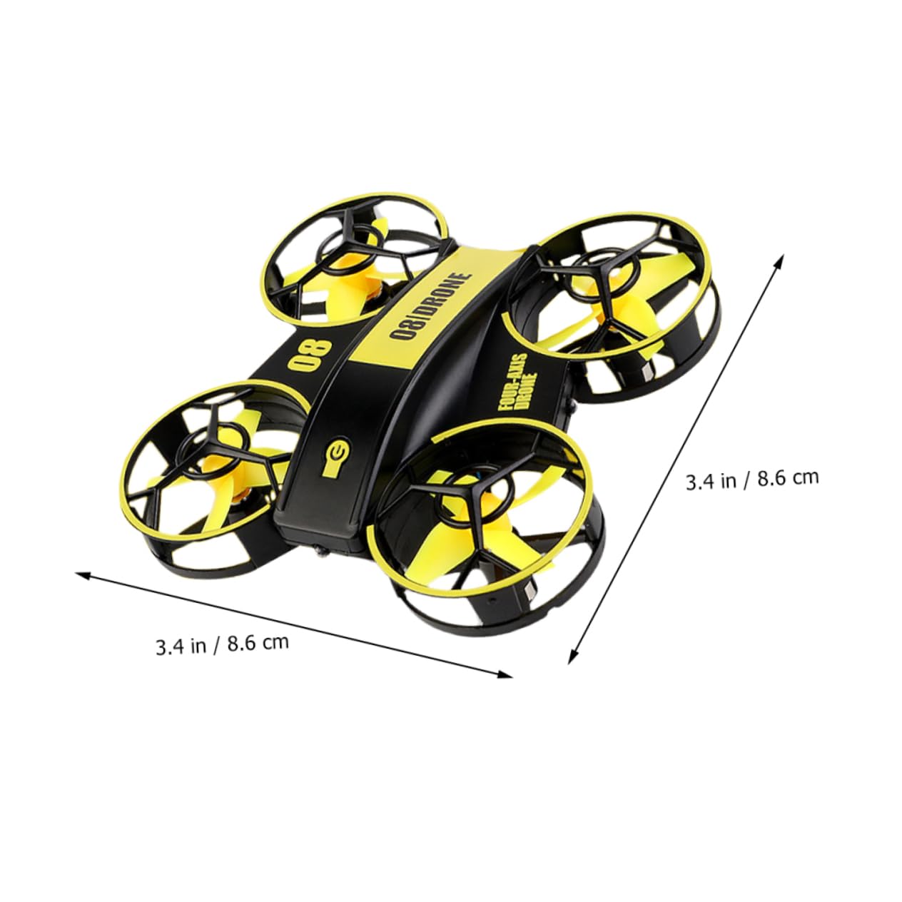 Toyvian Mini Quadricottero Rc Luce LED e Protezione da Caduta, Batteria Litio 3.7v 300mah, 3 Velocità Regolabili per Notturno Divertente
