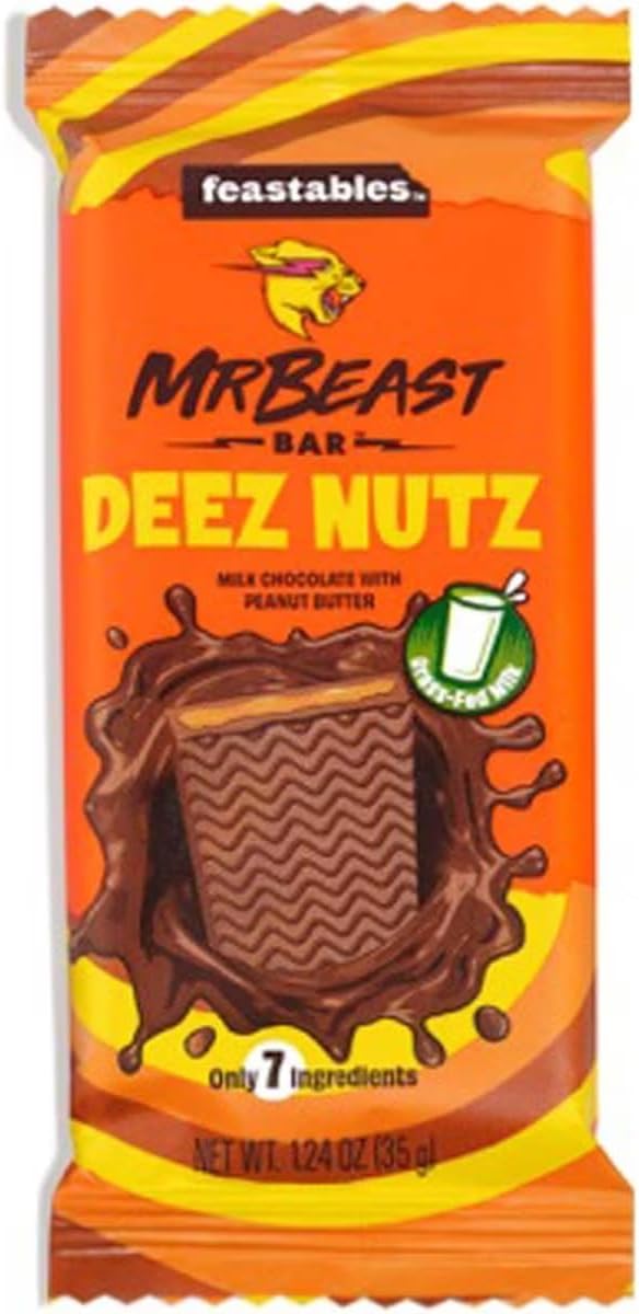 Mr. Beast Deez Nuts With Peanut Butter Covered With Delicious Smooth & Creme Milk Chocolate 35gram Limited Edition (USA) By Feastables