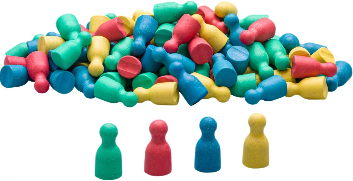 Wissner aktiv lernen 200200.000 Wissner Active Learning Set of 100 Toy Figures in 4 Colours (25 Pieces Each in Red, Green, Blue, Yellow) -RE-Wood