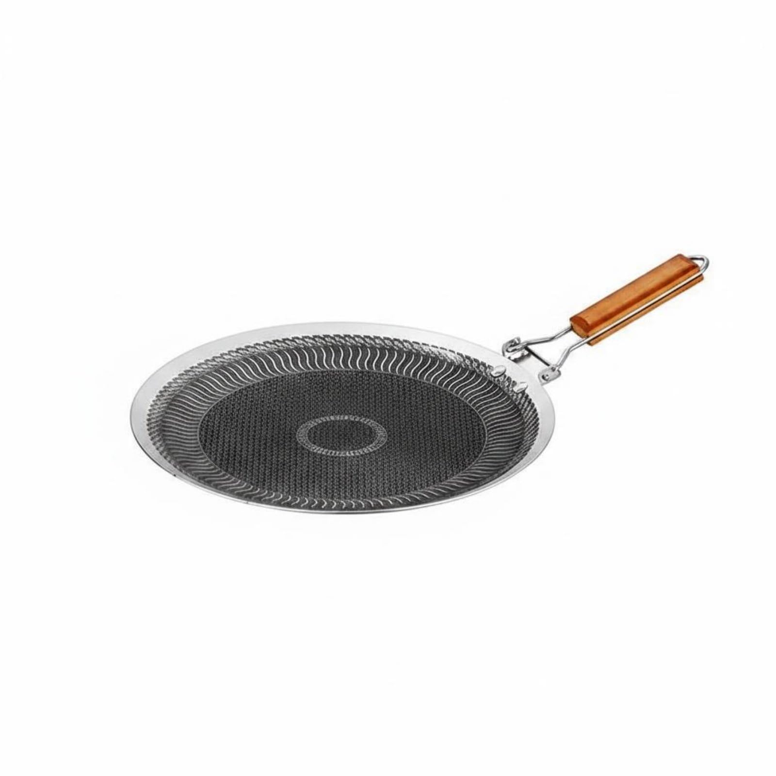 Padella Grill Esterno Acciaio con Nido d'Ape Durevolezza Composita Pulizia Semplice Doppio Livello di Calore Centrale E Periferico Adatta per Campeggio E Uso Domestico, 38CM, Foldable