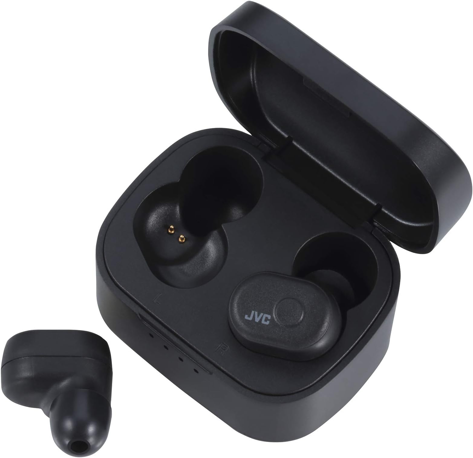 JVC HA-A10T-BU Truly Wireless In-Ear Bluetooth Headphones with Memory Foam Earpieces, Charcoal-Black (Waterproof IPX5, 4 + 10 Hours Battery Life)