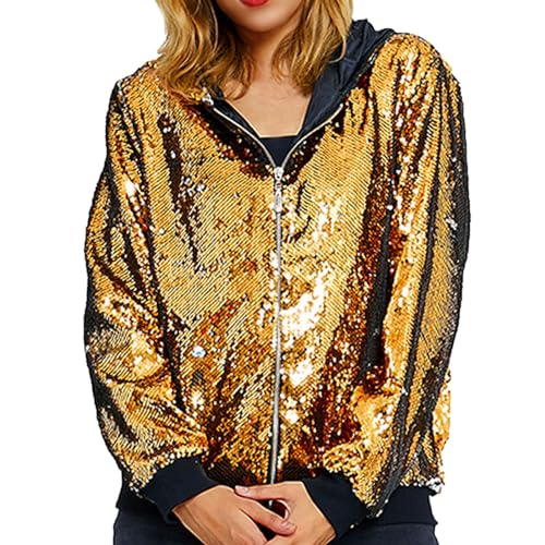 Veste femme mi saison veste femme à capuche pailletée élégante