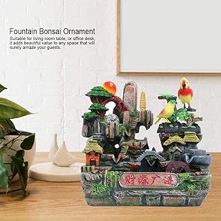 Zimmerbrunnen Dekorative Brunnen Innenbrunnen Simulation Steingarten Desktop Innenwasserfall Brunnen Bonsai Desktop Ornament Home Decor Mit Buntem