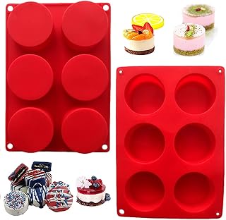 Stampo per Torta a 6 Cavità in Silicone, NALCY Stampi per Torta a 6 Cavità, Antiaderenti Stampi per Torta, Silicone Stampi per Torta, per Torte, Caramelle, Fatto a Mano, Sapone, Muffin, Cupcake(2PC)