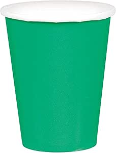 Amazon.com: Vibrant Festive Green Paper Cups (Pack of 20) - 9 oz ...