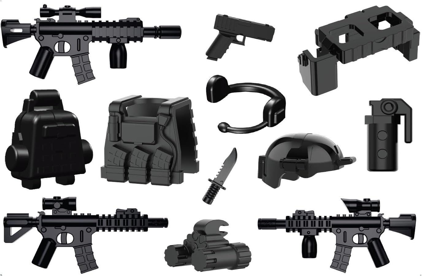 Battle Brick Battle Bag Navy Seal Weapons Pack Compatible with LEGO® Minifigs
