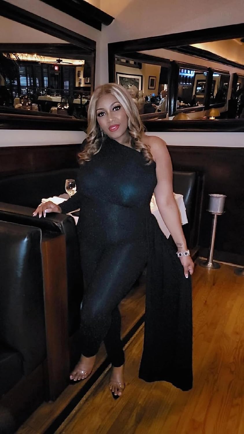 ZonJie Sexy Sequin Jumpsuits for Women Elegant Sparkly Pants Bodycon Long Sleeve Party Rompers - Image 6