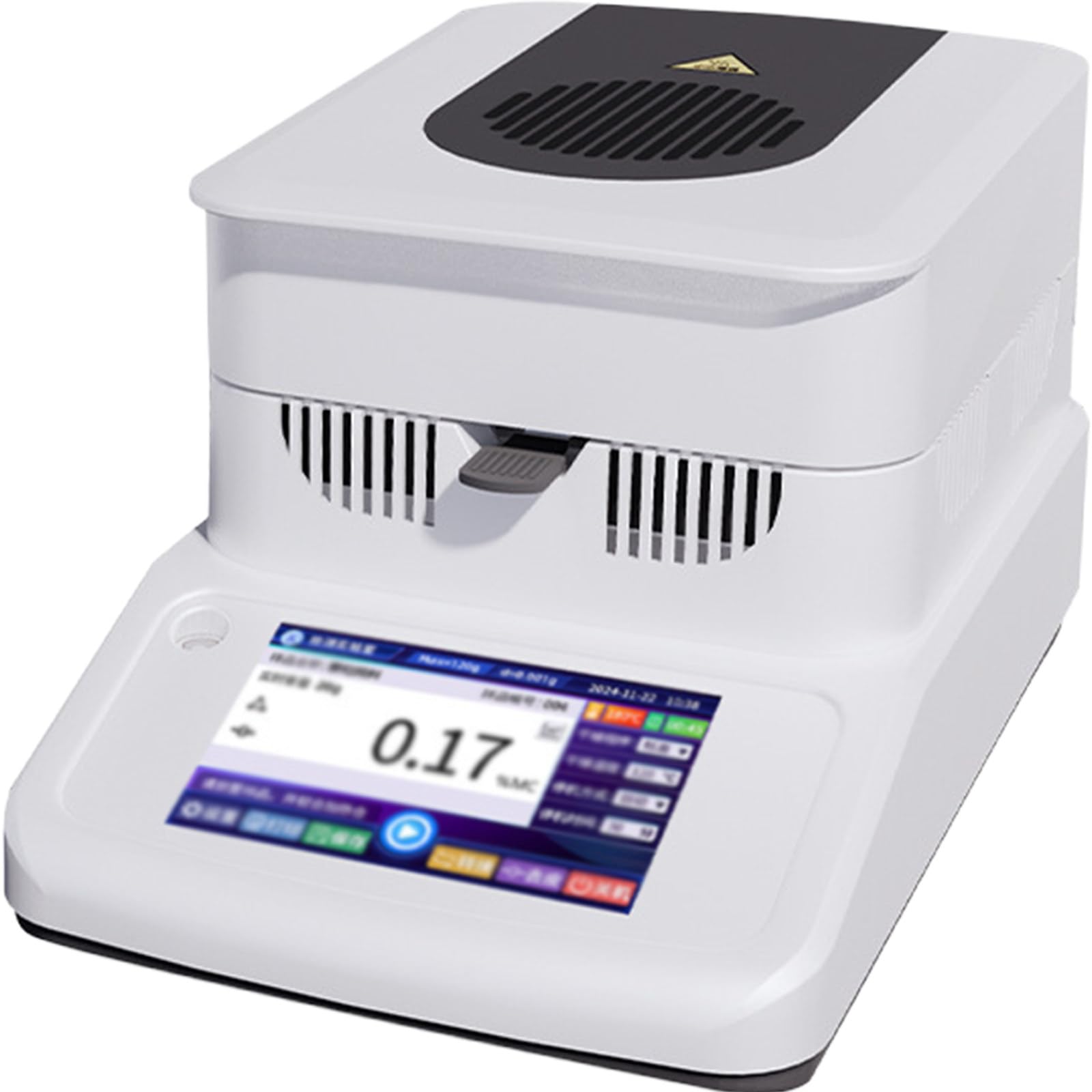 Sjyclaviger Readability 0.01% Capaictiy 120g Accuracy 1mg, 2mg, 5mg Heating & Drying, Professional Halogen Moisture Analyzer, Ideal for Quick Moisture Testing in Food 2mg