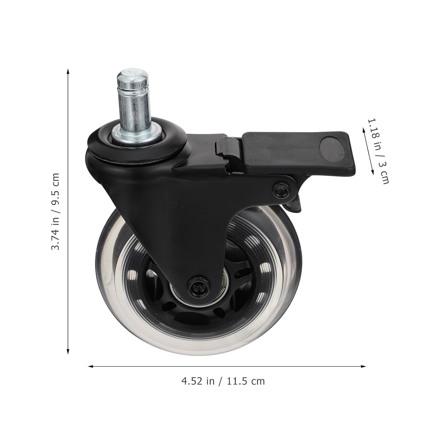 Artibetter 5pcs Pu Swivel Cabinet Wheels 3-inch with Brake, Furniture Universal Casters for Office Chairs and Home Furniture Accessories