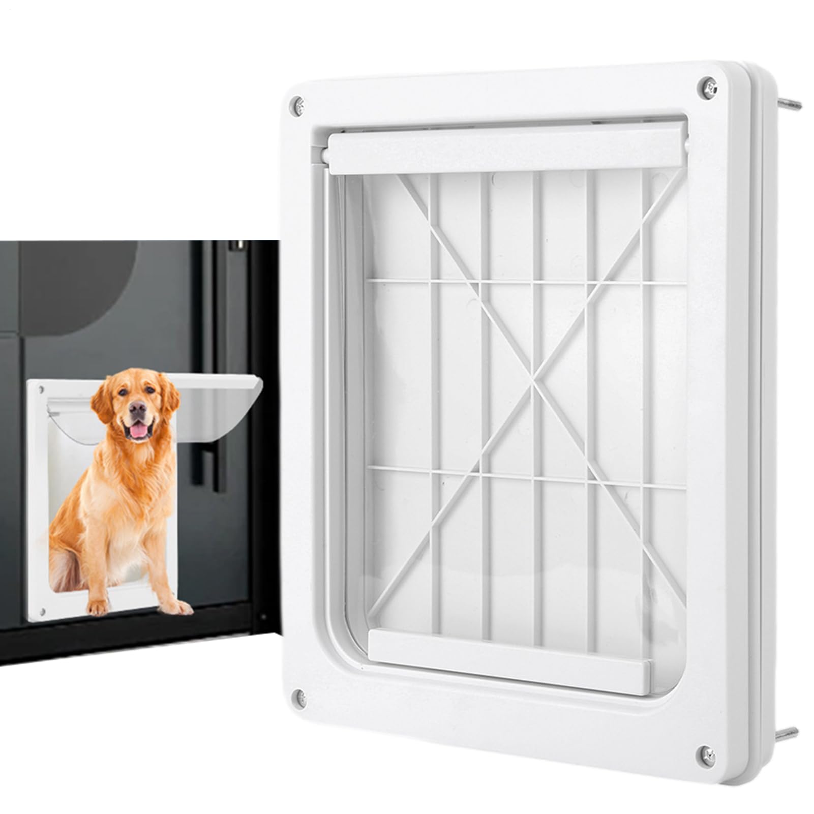 Hundetür für die Wand, wetterfeste Haustiertür, transparente Hundeklappe