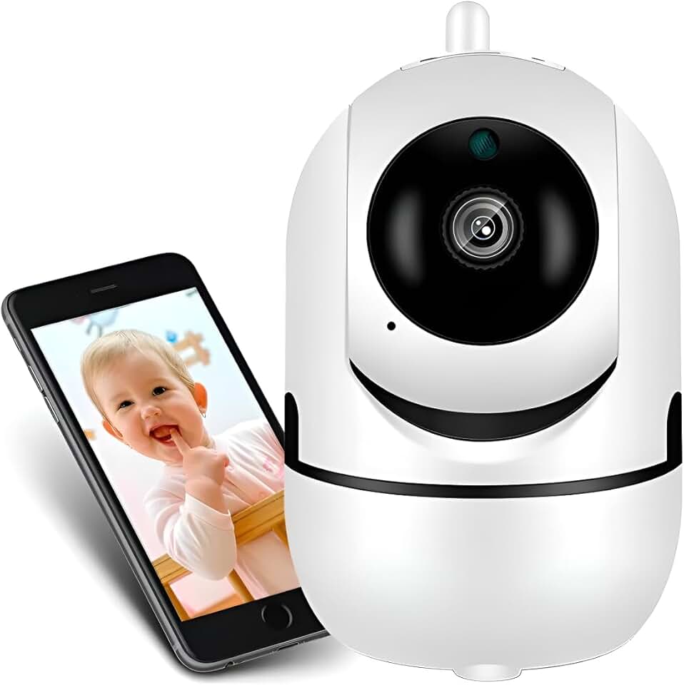 Câmera Babá Eletrônica WiFi 1080p Giratória com Visão Noturna Detecção de Movimento e Áudio Bidirecional Premium
