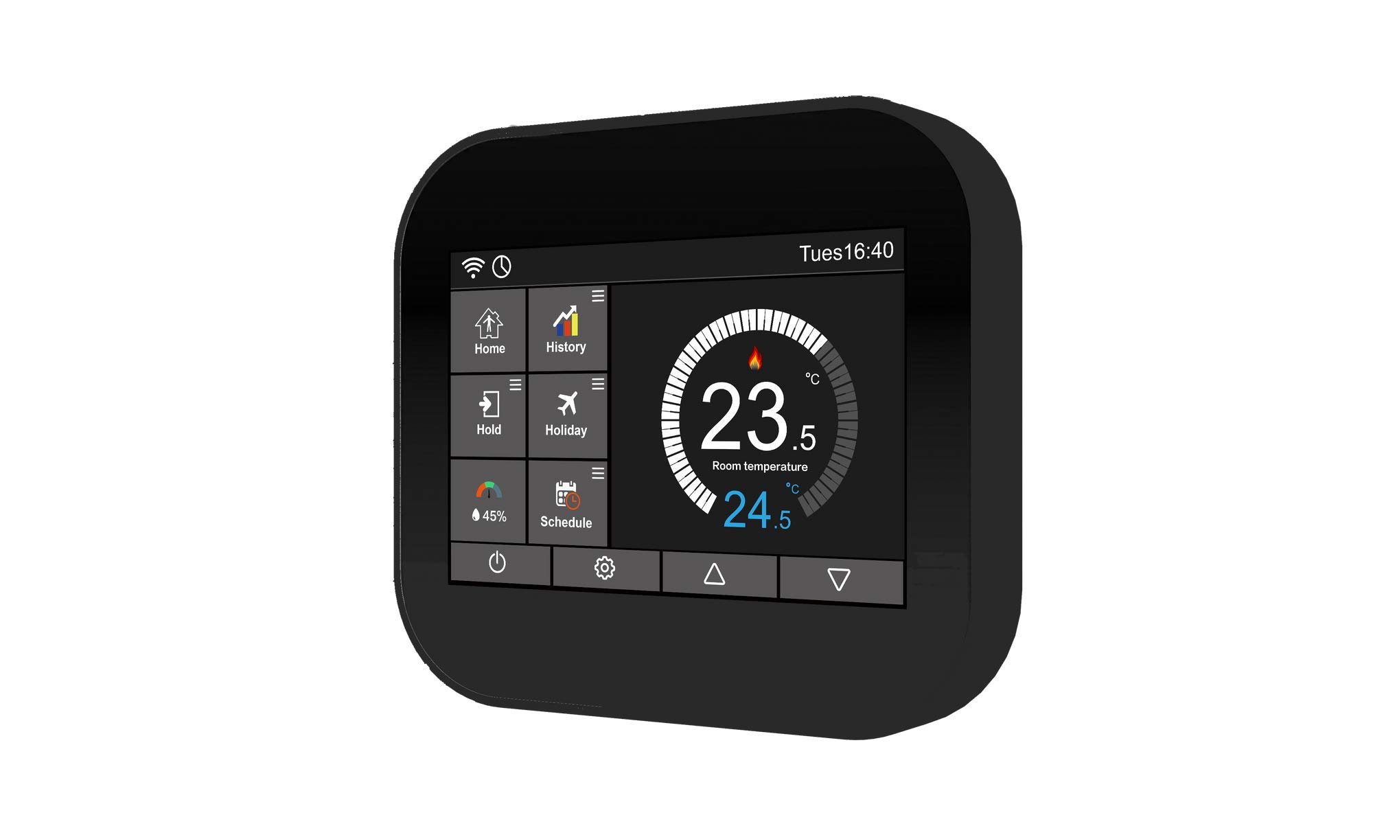 Elektrische Fußbodenheizung 200Watt WiFi Thermostat Elektrisch TWIN Technologie, Größe der Fläche:12 m² (ID5412), Thermostat:schwarz
