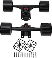 Fockety Trucks de skate, rodas de skate de 65 x 51 mm, conjunto de ferragens para skate de liga de alumínio resistente, conjunto inicial para ferramentas de skate, longboard