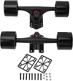 Fockety Trucks de skate, rodas de skate de 65 x 51 mm, conjunto de ferragens para skate de liga de alumínio resistente, conjunto inicial para ferramentas de skate, longboard