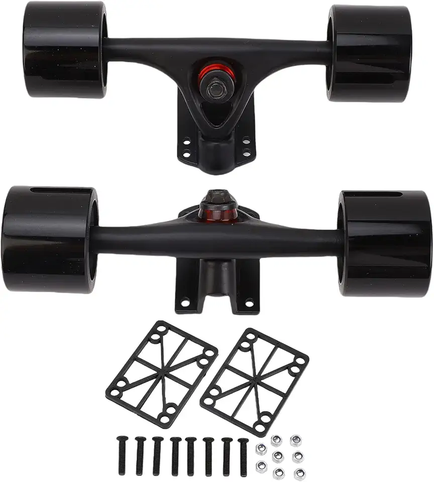 Fockety Trucks de skate, rodas de skate de 65 x 51 mm, conjunto de ferragens para skate de liga de alumínio resistente, conjunto inicial para ferramentas de skate, longboard
