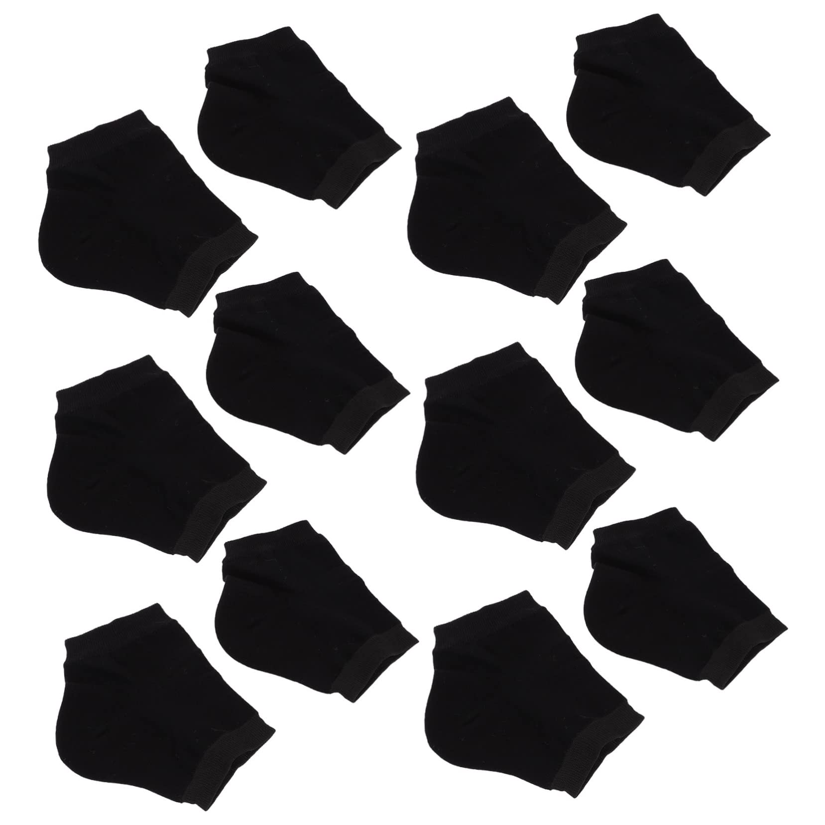 Calcetines Hidratantes sin Dedos para Talones Agrietados, 10 Pares Negros