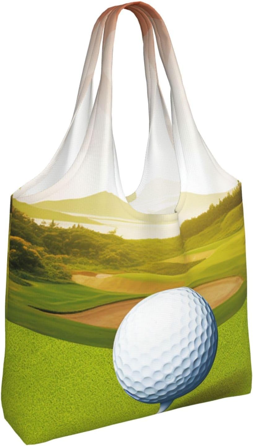 Canvas Aesthetic Tote Bag for Women Handbag Golf Sport Reusable Grocery Bags with Handles