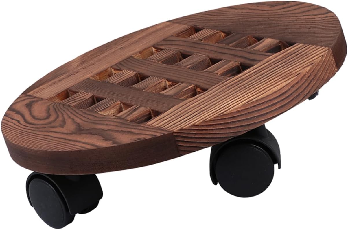 Flower Pot Trolley with Wheels Round Plant Mover Tray for Heavy Planters Use Durable Material Convenient and Versatile Plant Stand